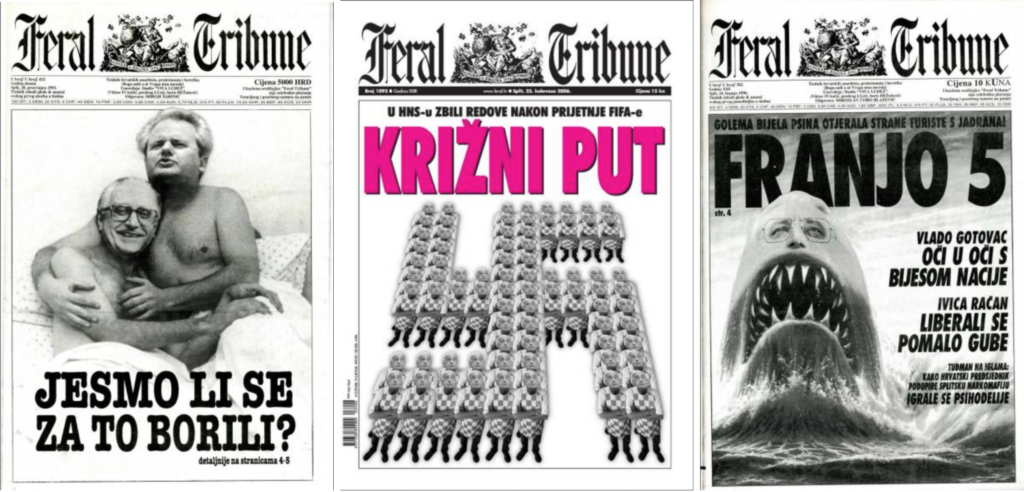 Titres de Feral Tribune. Crédits : Feral Tribune / Lupiga.com